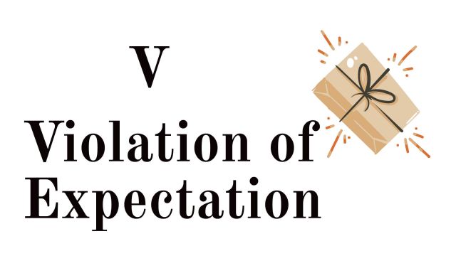 V: Violation of expectation ( မျှော်လင့်ချက်ကို ချိုးဖောက်ခြင်း )