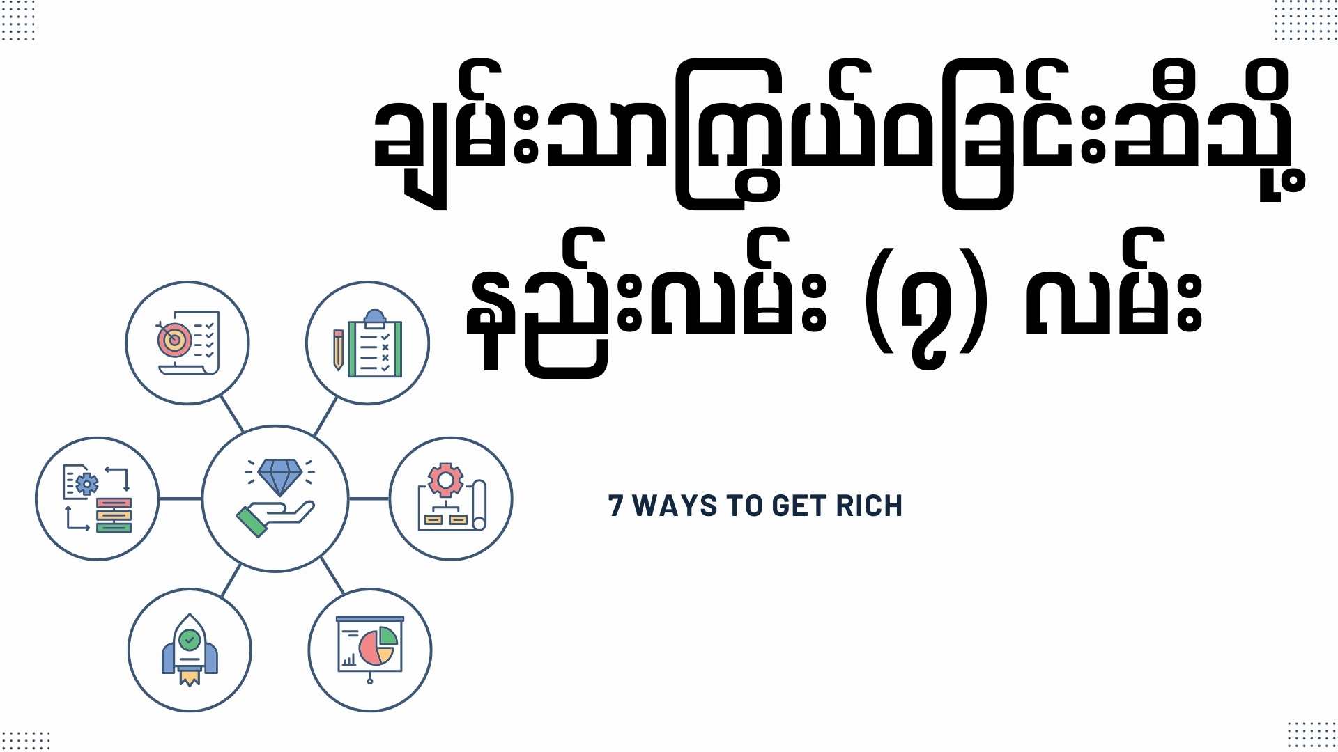 ချမ်းသာကြွယ်၀ခြင်းဆီသို့ နည်းလမ်း (၇)သွယ်